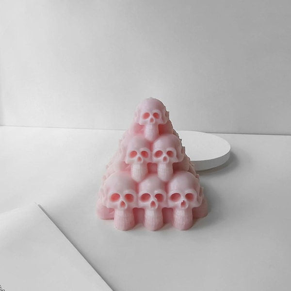 PyramidSkull stearinlys harpiksform stearinlys 3d fondantform for å lage selv-håndlaget såpepyramid