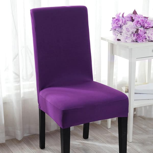 Spandex elastisk stoltrekk stretch stoltrekk (6 stk, kaffe)