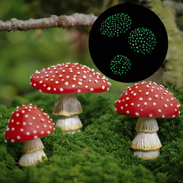 Tree Poesi Mushroom for Garden, Glow in The Dark Fairy Garden Decor Accessories, Micro Landscape, Mushroom Statue