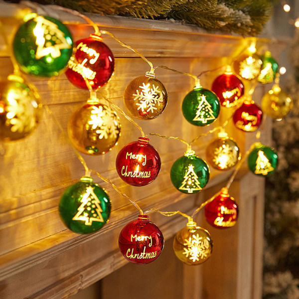 Christmas Ball String Light 20 Ft 40 LED Fairy Tale Light Batteridrevet Vandtæt Blinkende Julelys Bryllup Chr