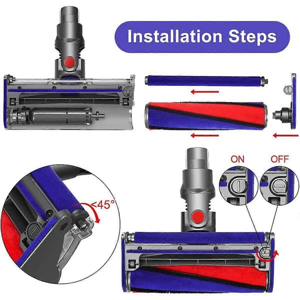 Replacement Brush for V6 V7 V8 V10 V11, Soft Brush for Soft Roller Floor Nozzle 966488-01