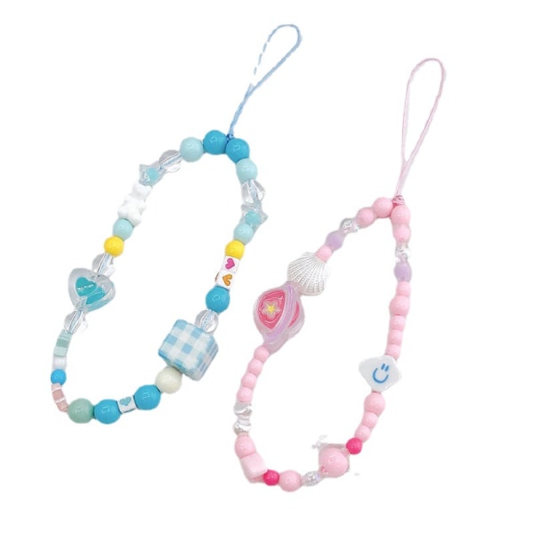 Mobiltelefon Beads Lanyard Simple Universal Colorful Beads Mobiltelefonkæde til kvinder