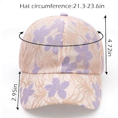 Dame Solhatt Klassisk Mesh Baseballcaps Blondebroderi Solbeskyttelse Rosa Pink