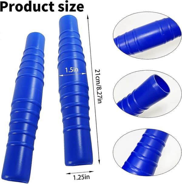 2 st lång slangkoppling, vit lång slangkoppling för 32-38mm simslang