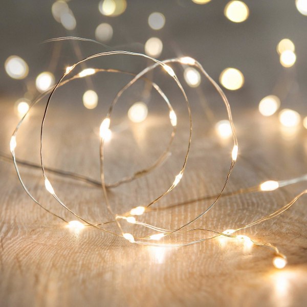 50 Led Micro Fairy Lights, Warm White, Battery Operated