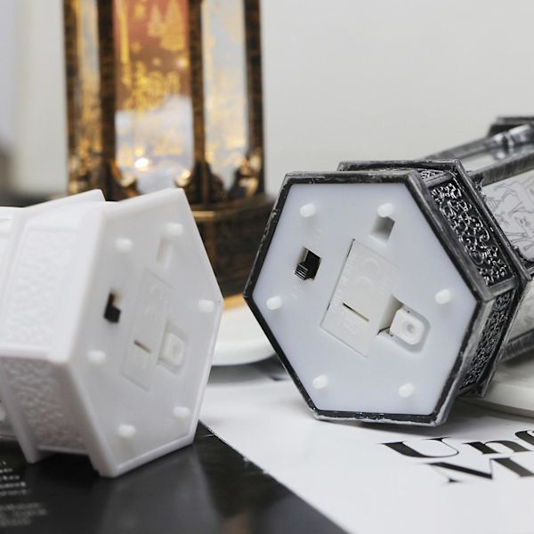 GoldLED Lys Vindlykt Nattelysl Dekorasjon Hjem Ferie Fest Bordlampe Gull