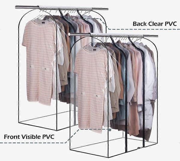 40'' Extra Large Clear Hanging Garment Bags for Closet Storage