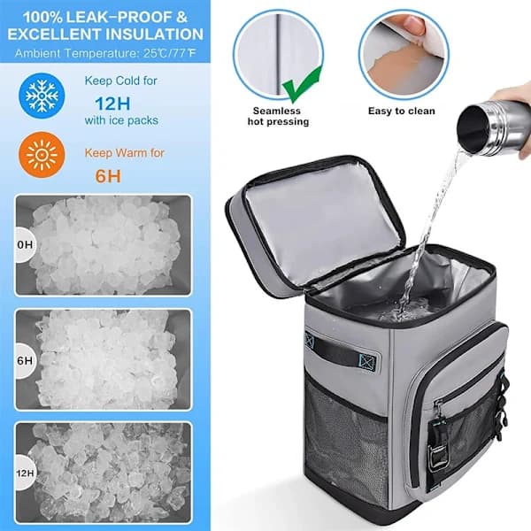 HA~Large Waterproof Insulated Cooler Backpack for Men & Women, Leakproof Cooler Backpack