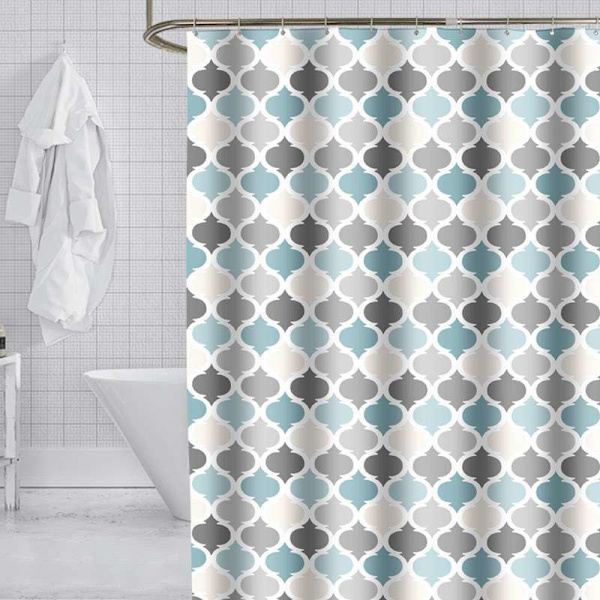 Homeen Shower Curtain, Vedenpitävä Kangas, Homeen Kestävä, Antibakteerinen, Pesu, 100% Polyesteri Renkailla (Monivärinen-1, 120 x 200 cm)