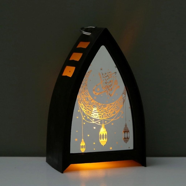 Sorte 2023 Festpynt Børnegave Al-adha Ornament LED Vindlanterne Sort
