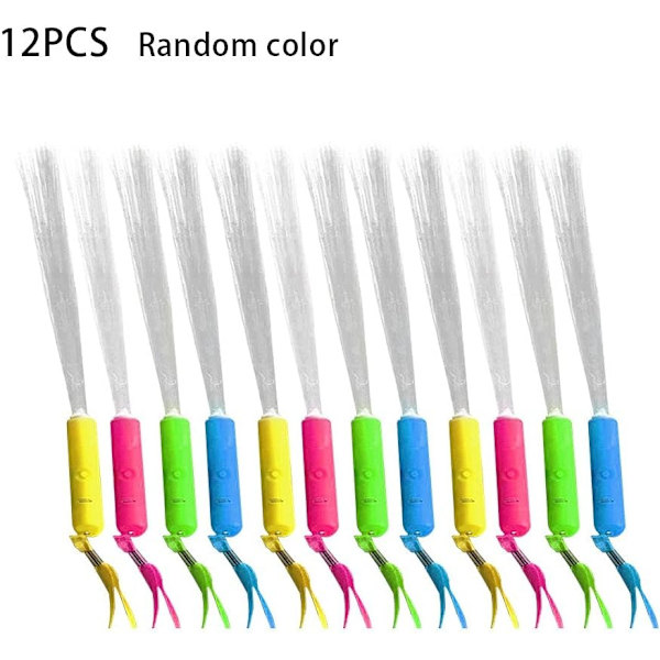 12 stk Fiber Fluorescerende Batteridrevne 3-Modes Blinkende LED-lys til Fødselsdag, Bryllup, Brusebad, Festdekoration (Størrelse :