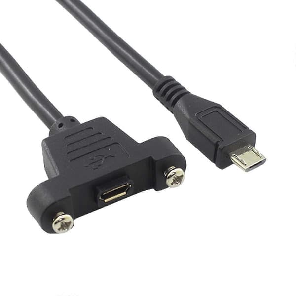 Micro USB 5Pin Hane till Hona Förlängningskabel Panelmonteringstyp med Skruvar