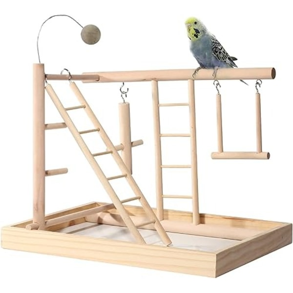 Lekplats för fåglar, papegojleksaker, papegojburtillbehör, cockatielgunga, stege, papegojträningsplattform, pusselstege, fågel