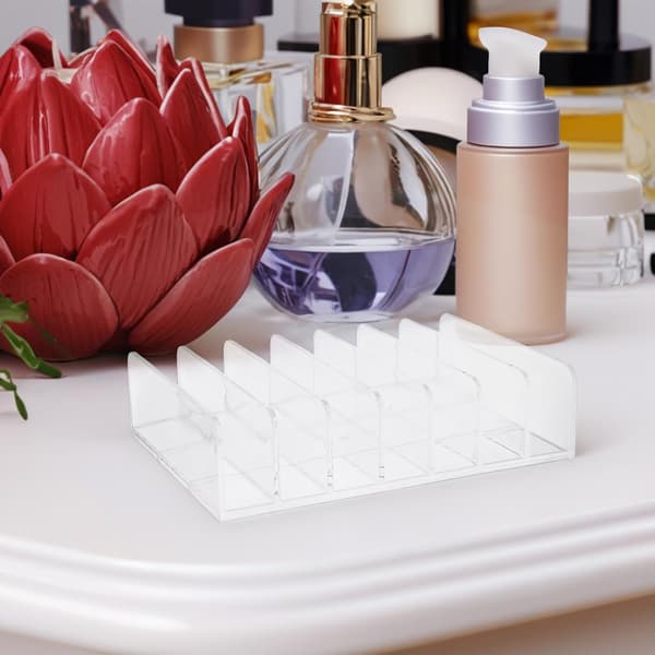 Acrylic Makeup Storage Organizer with 7 Large Compartments, Desktop Cosmetic Display Case