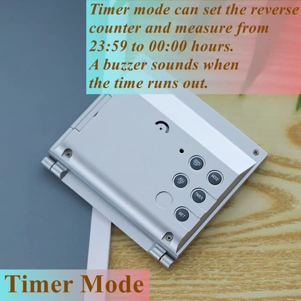LED digital alarm clock, foldable travel calendar with leather case, electronic desk alarm clock with thermometer