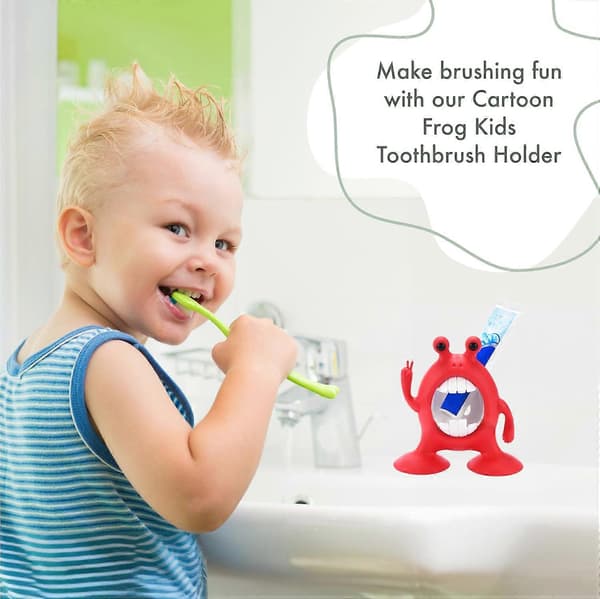 Cute Red Frog Toothbrush Mug - Versatile, Fun, and Adventurous Bathroom Accessory for Kids