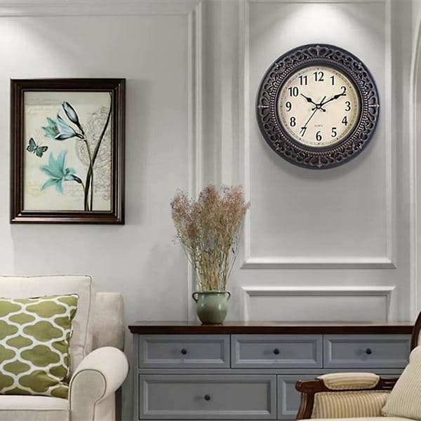 Silent Retro Quartz Clock, 30 cm, Decorative Wall Clock for Home/Office/School
