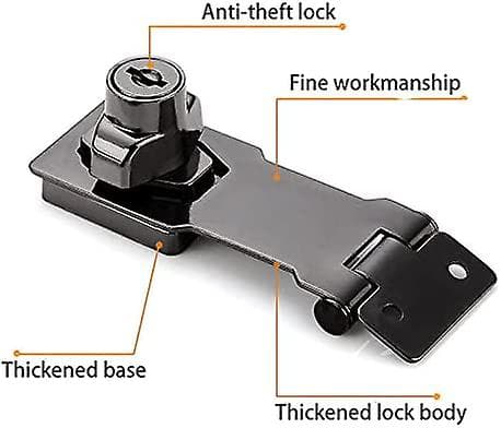 2-pack Key Padlock with Twist Knob, Lockable Padlock for Small Doors, Cabinets and More, Stainless Steel, Padlock Lock Fitting Security Lock Door