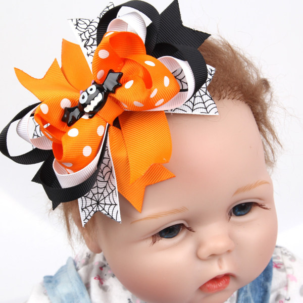 Halloween Hair Bow Clips,Cute 3 Layers Hair Pins For Girls Kids,Ghost Bat Hair Barrette Accessories for Halloween Party