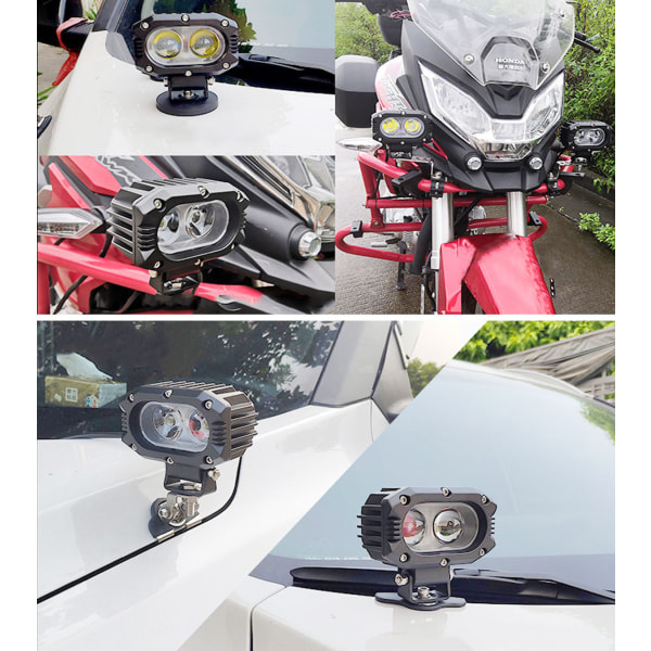 2st Motorcykel Led Pods Inbyggt ljus Super Spotlight Offroad Dimljus Extraljus för Motorcykel SUV ATV Lastbil Båt Traktor Gaffeltruck vit ljus
