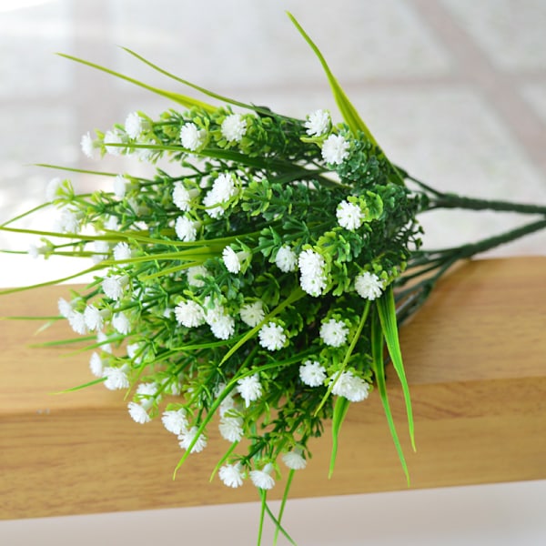 3 kunstige planter, blomster til baby, plastikbuske, falske Gypsophila blomster Kunstig blomst