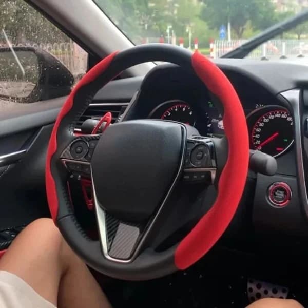 Non-slip Plush Steering Wheel Cover Comfortable Steering Wheel Cover Car Accessories Red