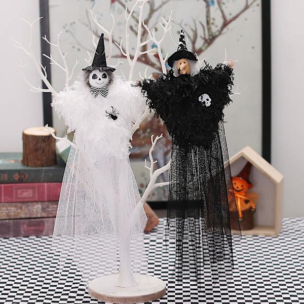 Valkoinen haamu Ulkoilma Noita Koriste Pelottava Noitahahmo Halloween Koriste Ornamentti Valkoinen haamu