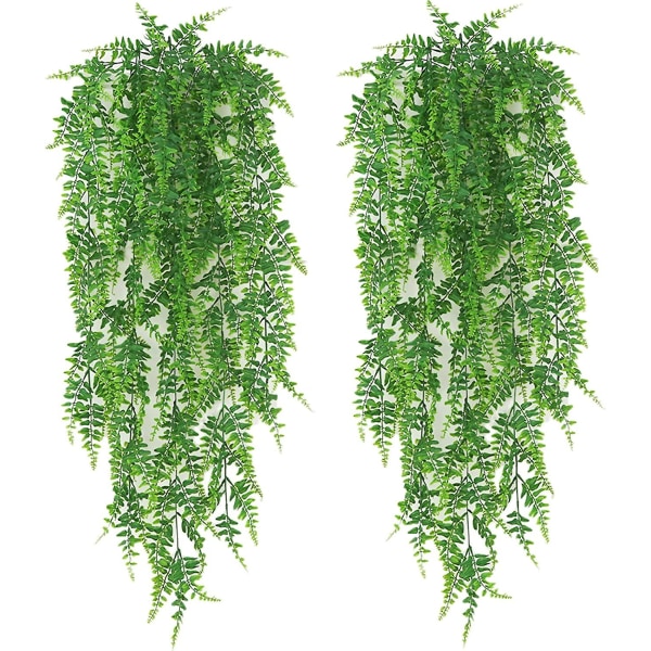 2 Pieces 1.22m Artificial Plants Hanging Hanging Plants Artificial Artificial Plant Fern Green Leaves Green Plants Plastic Plants Persian Climbing Pla