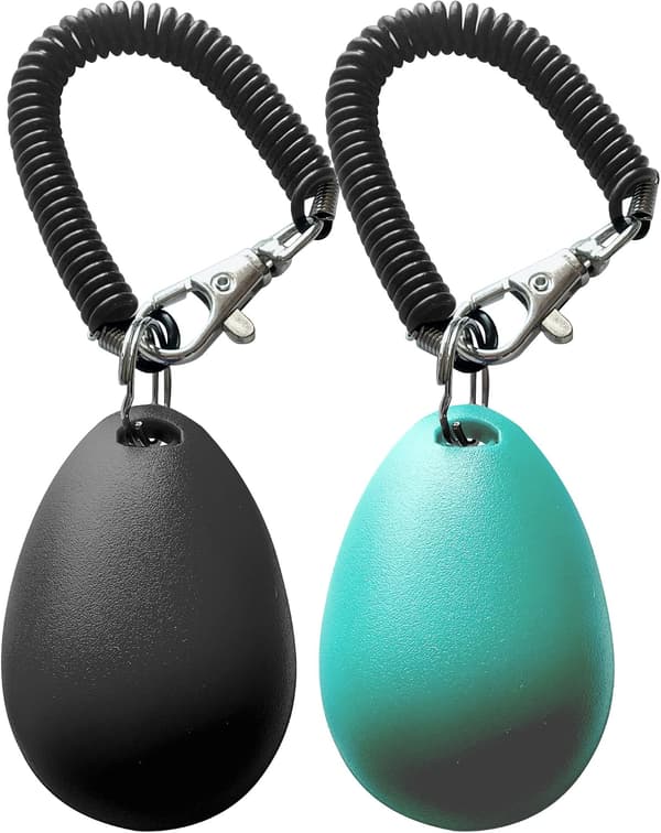 Pet Training Clicker with Wrist Strap - Dog Training Clicker (New Black + Blue)
