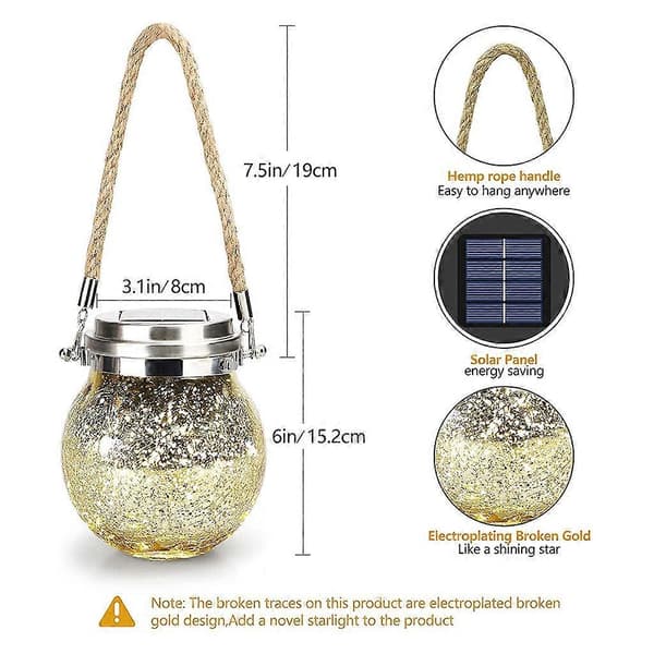 Solar Crackle Lantern Light for Christmas Decoration for Wish Lamp