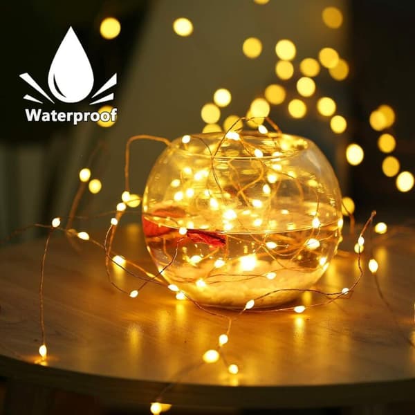 Solar String Lights for Outdoor Use, 20M 200 LED String Lights Waterproof 8 Modes Copper Wire Decorative Lighting, Warm White