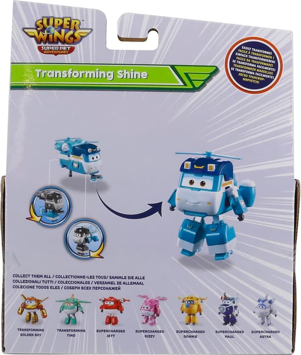 Super Wings Shine Flygplan Transformerbar Leksak Robotfigur, Tecknad Transformerbar Robot
