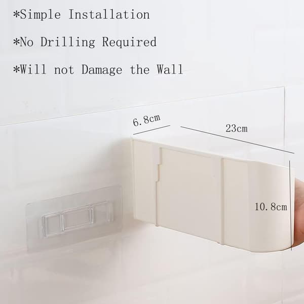 Wall Mounted Storage Box Set Of 2 Self-Adhesive Organizer For Cabinets Bathroom Refrigerator Small Items