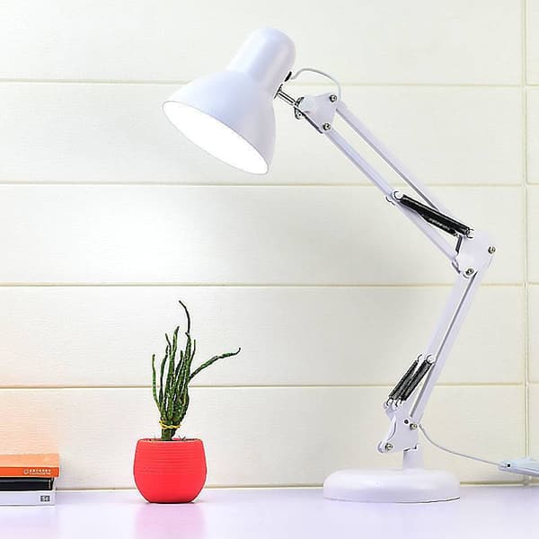 1 stk. LED-justerbar arm-læselampe, sort sort svart