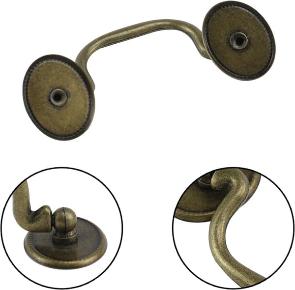 4 pcs with screws Drop Bail Handle Pull 8.5 cm Hole Center Drawer Handle Antique Bronze Cabinet Handle Zinc A