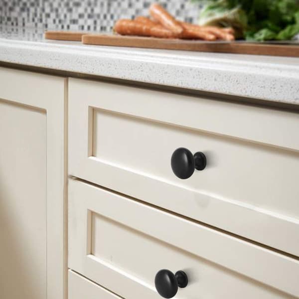Cabinet Knobs, Drawer Handles, Black Furniture Handles, Round Drawer Knobs, Door Knobs for Kitchen, Office, Bedroom, Cabinet