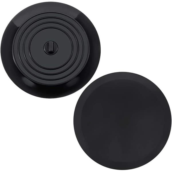 2-piece Kitchen Drain Plug, Silicone Suction Cup Plug, Bathtub Stopper, for Kitchen, Bathroom and Laundry Rooms, Universal Drain Plug, Black, 15 cm