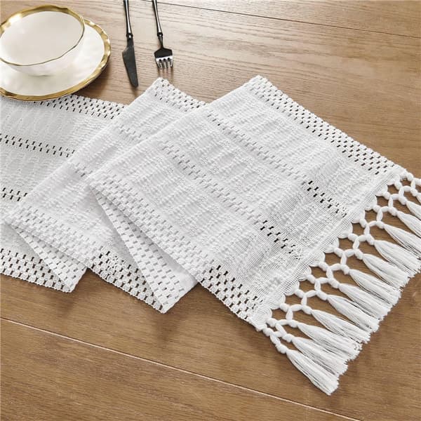30x160cm Beige Bohemian Handwoven Table Runner & Dining Decor