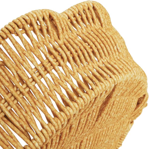 3-pack polykorgar för bröd, imiterade rottingfruktkorgar, handvävda runda vågiga bordskorgar för servering av mat, frukt, grönsaker