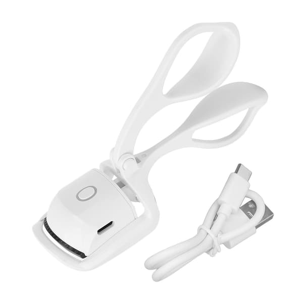 Heated Eyelash Curler 2 Temperature Settings USB Rechargeable Smart Long Lasting Handheld Electric Eyelash Curler White