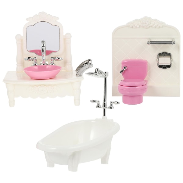 Miniature Furniture Miniature Model Dolls Bath Set Model Miniature Bathtub House FurnitureRandom Col