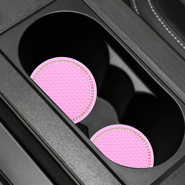 2 kpl Bling-auton kupin alusta, universaali kupinpidike-alusta, 2,75 tuuman timanttipintainen liukumaton silikoninen auton tarvike