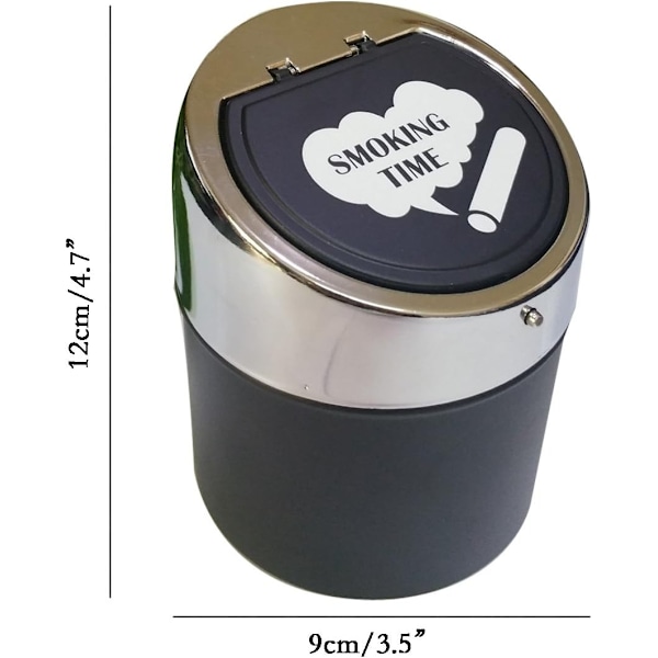 Rökfria Metall Askostrar i Stål för Cigaretter Cigarrer med Täckande Rostfritt Trycklock Bärbar Vindtät Askopp Hink för Hem Bord (Stor)