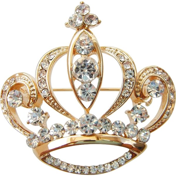 Kullatut moniväriset Crystal Royal Crown -rintaneulat