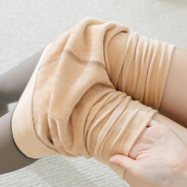 Passer til 50-80 kg kvinners vinterfleece tykke leggings, body-in-one bukser, vekt 80g, svart