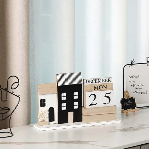 Kalenderkube Tre Skrivebord Evighetskalender - Skrivebordskalender Blokker Måned Uke Datovisning Trekalender Evighetskalender for Hjemmekontor