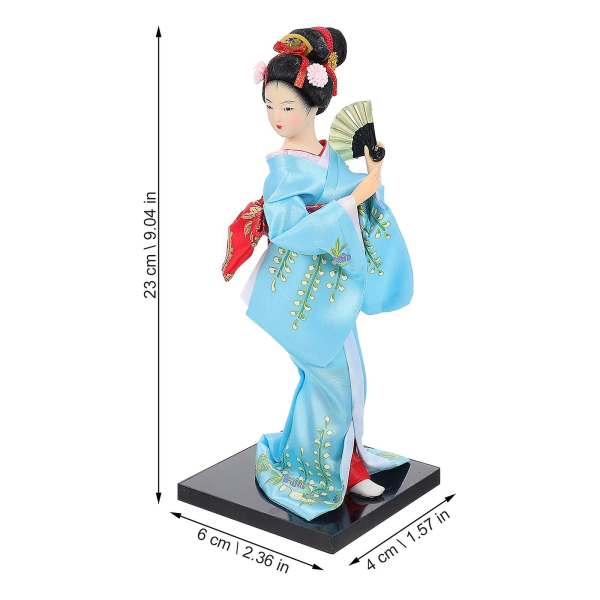 1 stk Stue Menneskeheten Kimono Geisha Matlaging Restaurant Dekor Dukke Ornament Himmelblå 6x4x23cm Sky-blue 6x4x23cm
