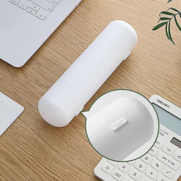 Funny Live Cylindrical Pencil Case Pen Box Stationery Organizer White White