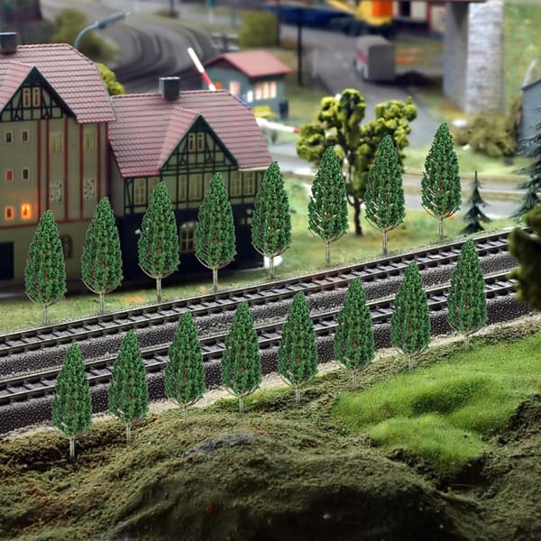 24 stk miniatyr simulerte trær for modelljernbanelandskap, 7,5 cm–9,5 cm minitremodeller