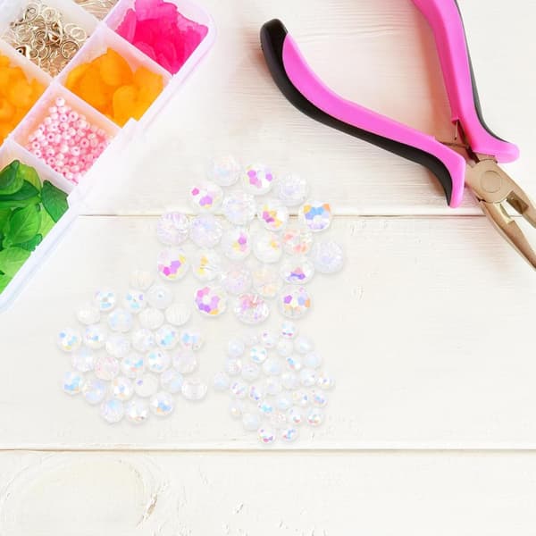 350 stk. krystalglasperler, facetslebne perler til DIY-halskæder, armbånd, øreringe i bulk